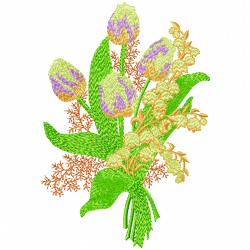 Flowers And Tree Embroidery Design 4